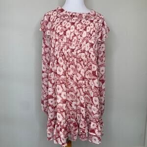 Free People Red These Dreams Babydoll Dress Sz Medium